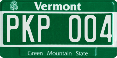 VT license plate PKP004