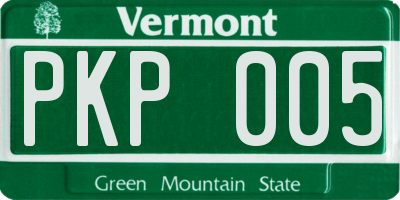 VT license plate PKP005