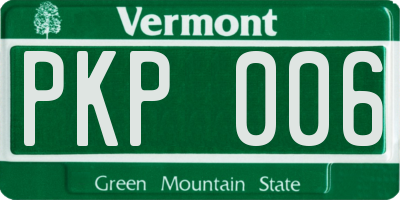 VT license plate PKP006