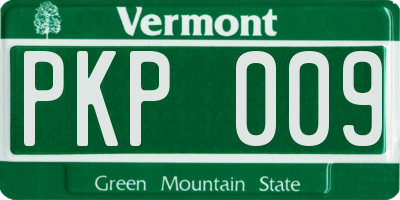 VT license plate PKP009