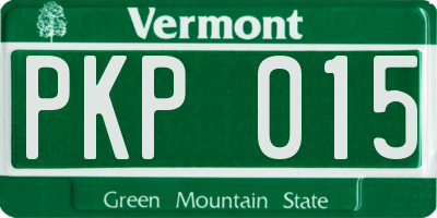 VT license plate PKP015