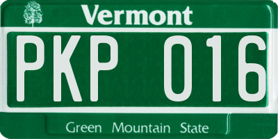 VT license plate PKP016