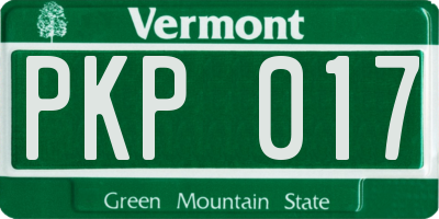 VT license plate PKP017
