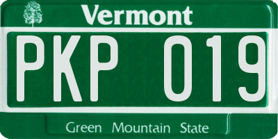 VT license plate PKP019