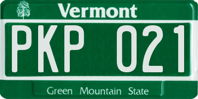 VT license plate PKP021