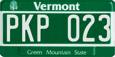 VT license plate PKP023