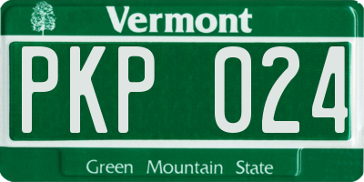 VT license plate PKP024