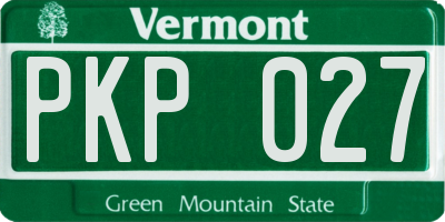 VT license plate PKP027