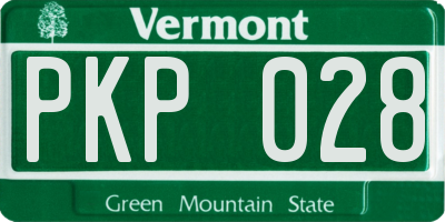 VT license plate PKP028