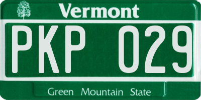 VT license plate PKP029