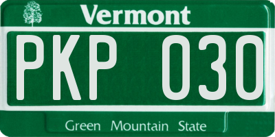 VT license plate PKP030