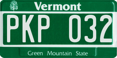 VT license plate PKP032