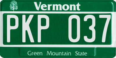 VT license plate PKP037