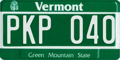 VT license plate PKP040