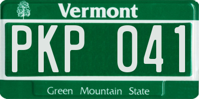 VT license plate PKP041