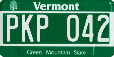 VT license plate PKP042