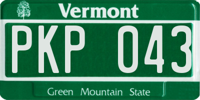 VT license plate PKP043