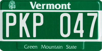 VT license plate PKP047