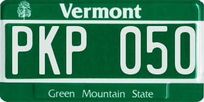 VT license plate PKP050