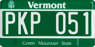 VT license plate PKP051