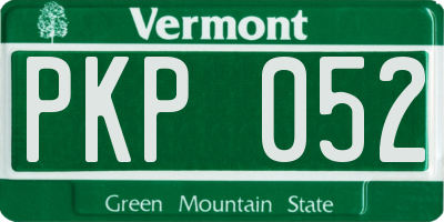 VT license plate PKP052
