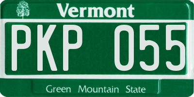 VT license plate PKP055