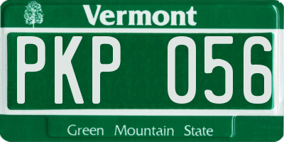 VT license plate PKP056