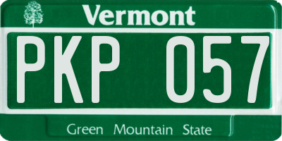 VT license plate PKP057