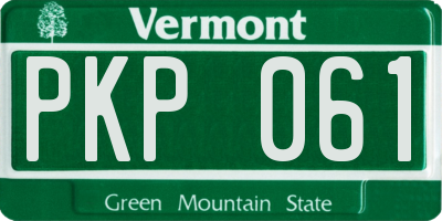VT license plate PKP061