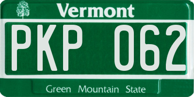 VT license plate PKP062