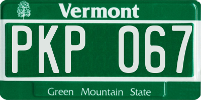 VT license plate PKP067