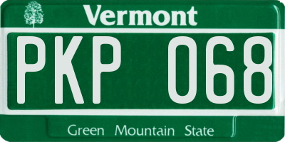 VT license plate PKP068