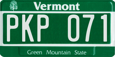 VT license plate PKP071