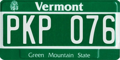 VT license plate PKP076