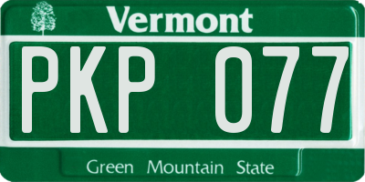 VT license plate PKP077