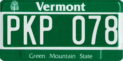VT license plate PKP078