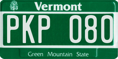 VT license plate PKP080
