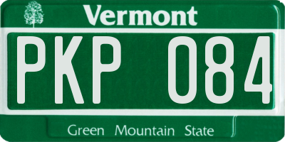 VT license plate PKP084