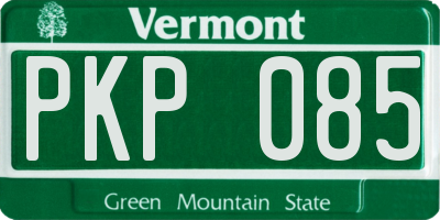 VT license plate PKP085