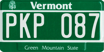 VT license plate PKP087