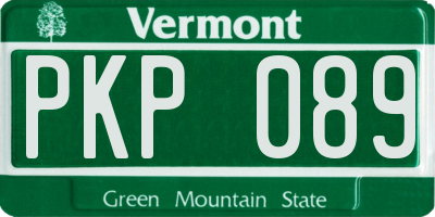 VT license plate PKP089