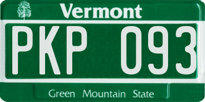 VT license plate PKP093