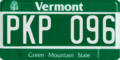 VT license plate PKP096