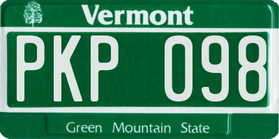 VT license plate PKP098