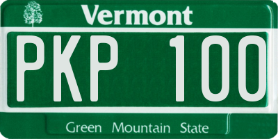 VT license plate PKP100