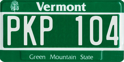 VT license plate PKP104