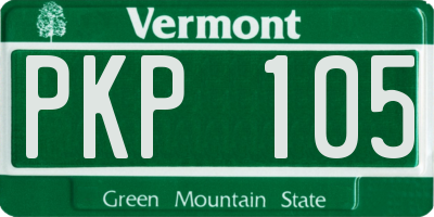 VT license plate PKP105
