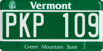 VT license plate PKP109