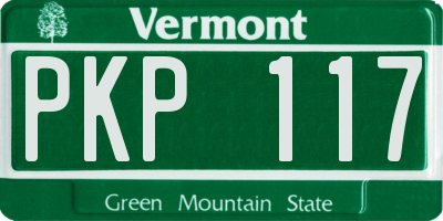 VT license plate PKP117