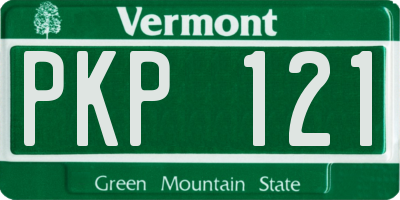 VT license plate PKP121